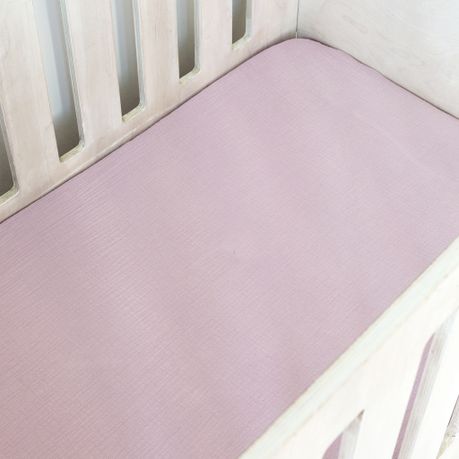 dusty pink cot sheet