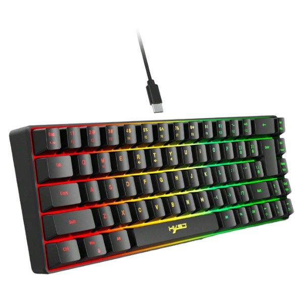 HXSJ - Thin Film Wired Keyboard With RGB Backlighting - Black