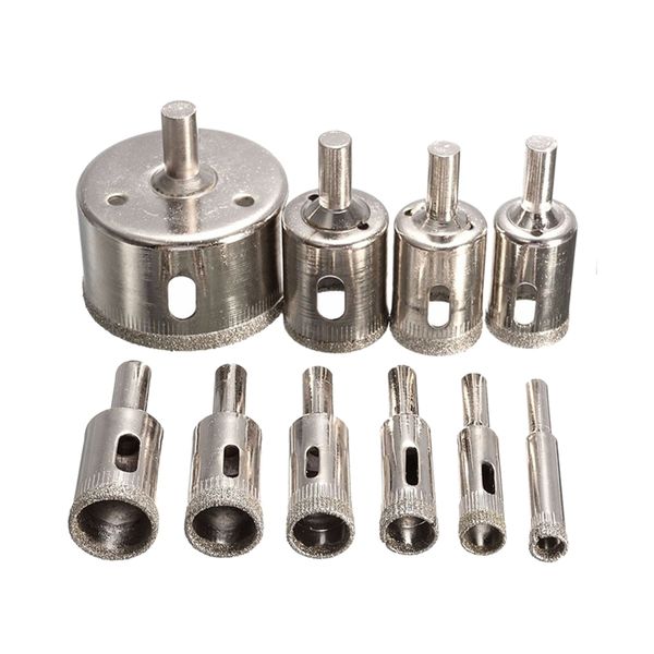 10 Piece Diamond Tool Drill Bit Hole Saw Set for Glass Ceramic