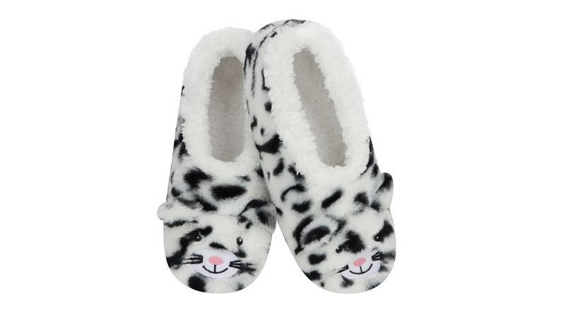 Snoozies Girls Zoo Crew Snow Leopard Slippers - Non Skid Sole