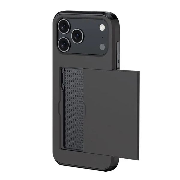 Shockproof Case with Built In Card Slot Compatible with iPhone 16 Pro Max
