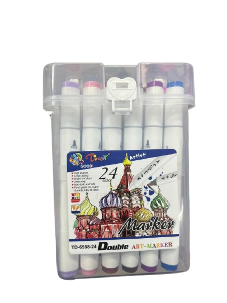 TongDi 24-Color Double-Sided Art Markers - Broad &amp; Fine Tip