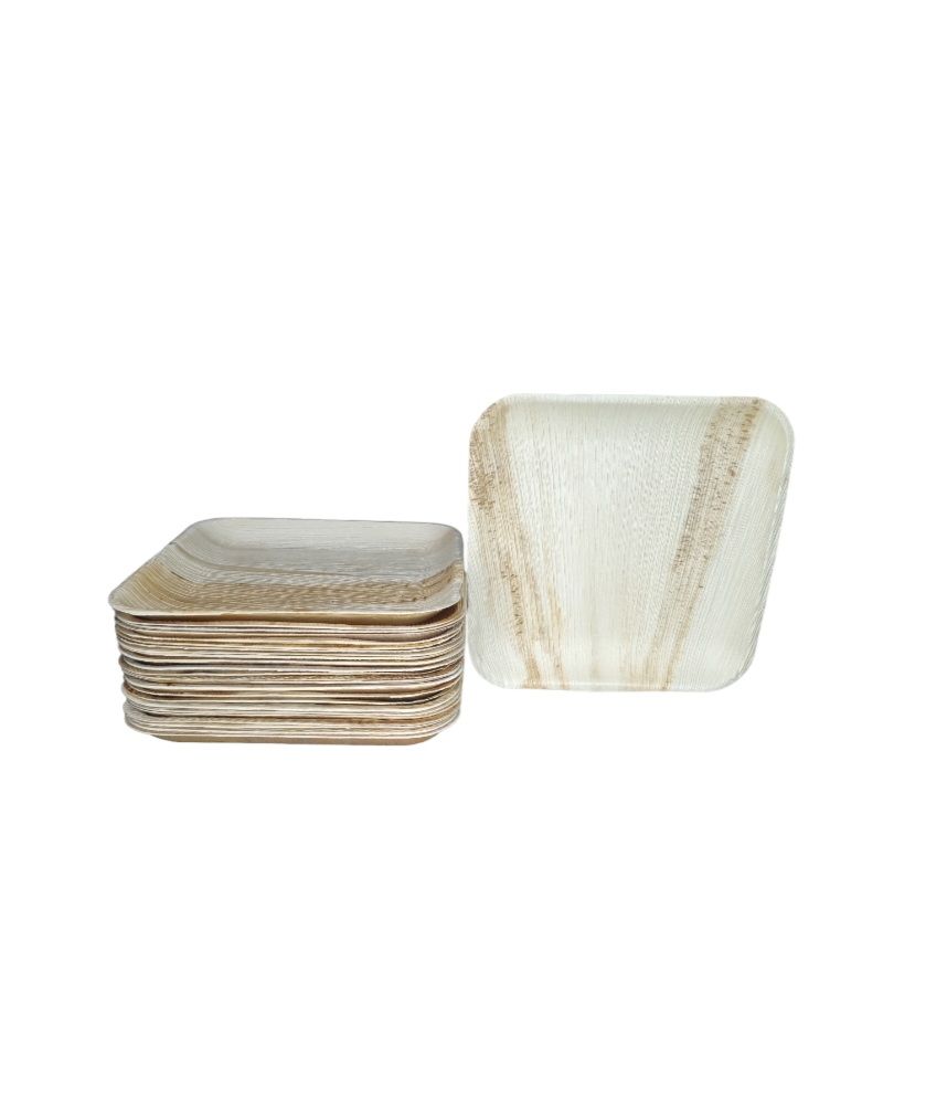 EcoFriendly Palm Leaf Partyware 20cm Square Plates Pack of 25 Shop