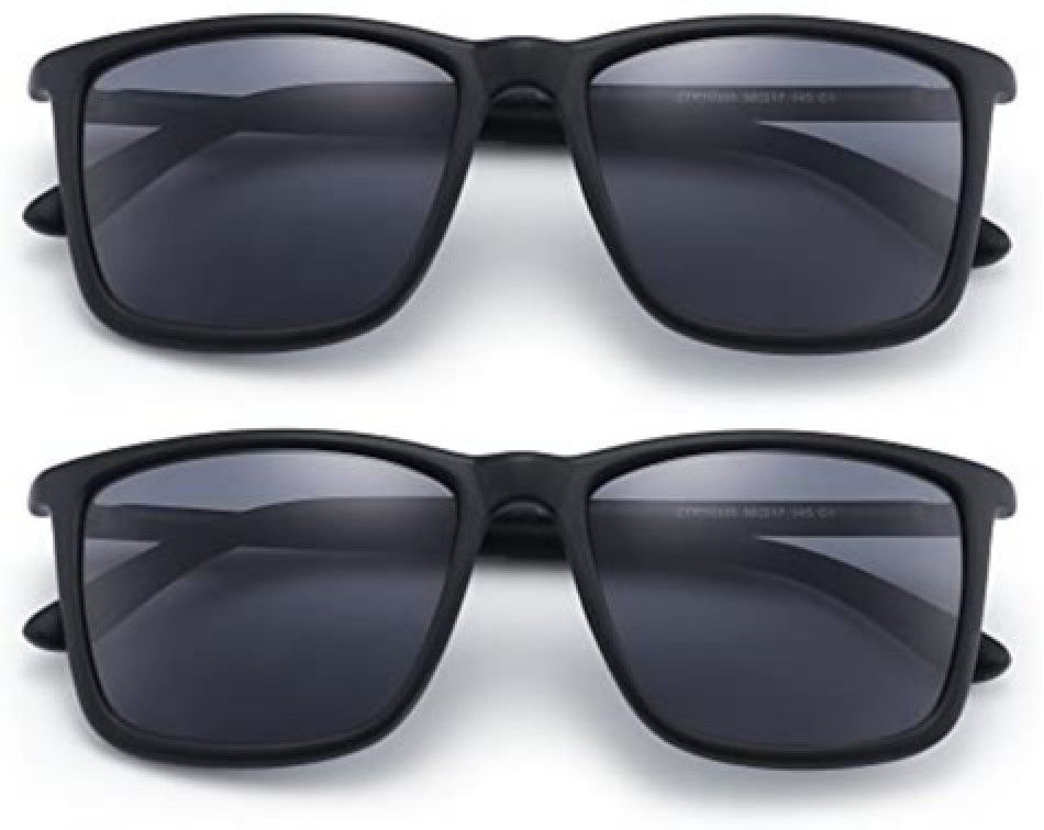 2 Pack Unisex Retro Polarized Anti Glare UV400 Protect Stylish