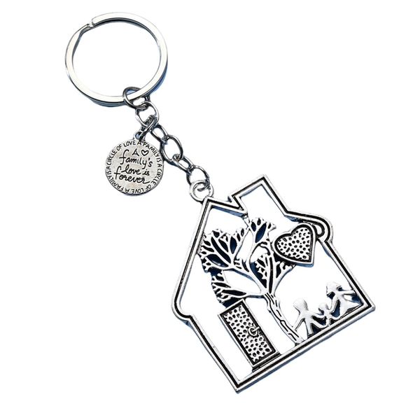 House Design Keyring/ Keychain/ Key Holder - Family's Love is Forever