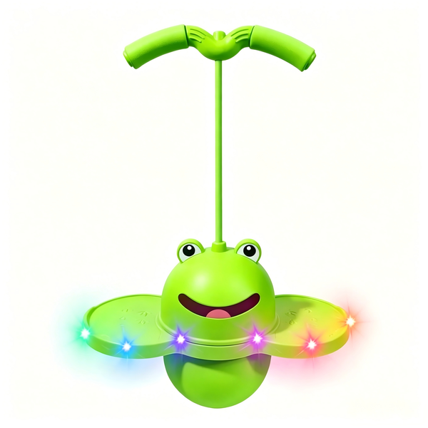 Kids Frog Light Up Balance Jump Ball Handle Bouncy Fitness Hopper Toy