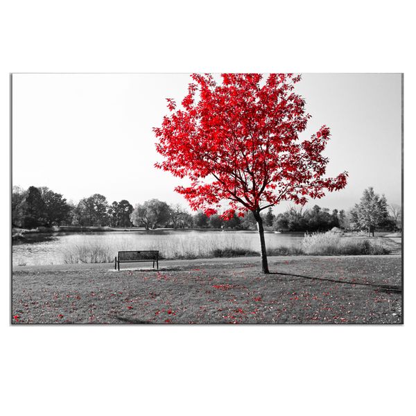 Red, Grey Cotton Canvas cm Home Decor Wall Art