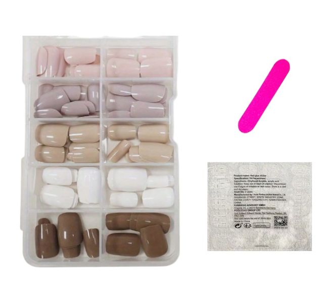 150 Piece - Multicolor Toned Maillard Artificial Press On Nails