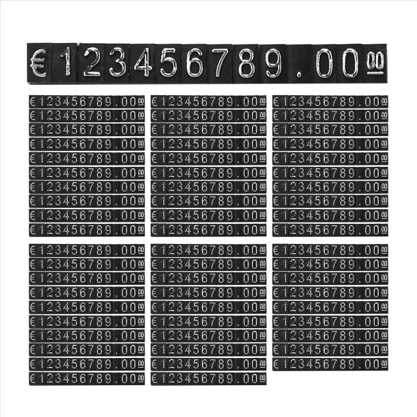30Sets Plastic Cubes Price Display Tags Adjustable Number Label
