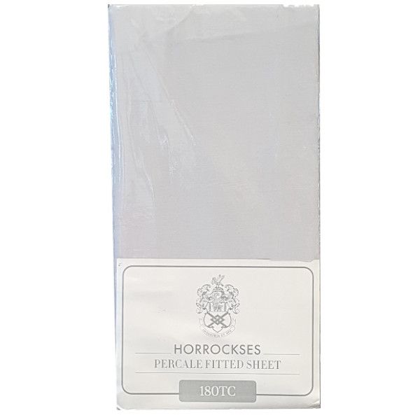 Horrockses Percale Fitted Sheet 180TC - Dove Grey
