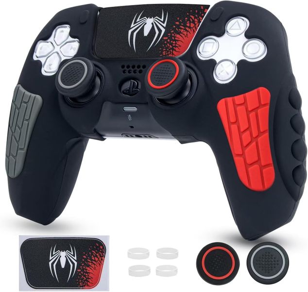Black Controller Silicone Case - Soft Anti-Slip Protective Grip Cover Compatible with PS5