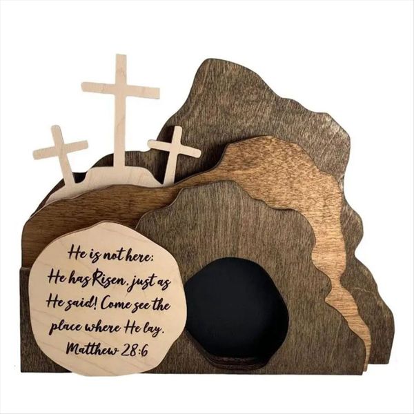 Easter Resurrection Scene Wooden Decoration Easter Eid Al-Fitr Deco-A