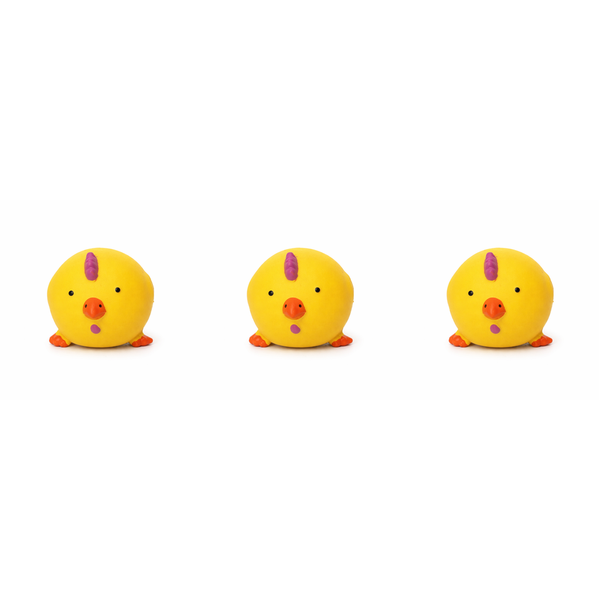Pet Squeaky Latex Toy - Yellow - 3 Pack