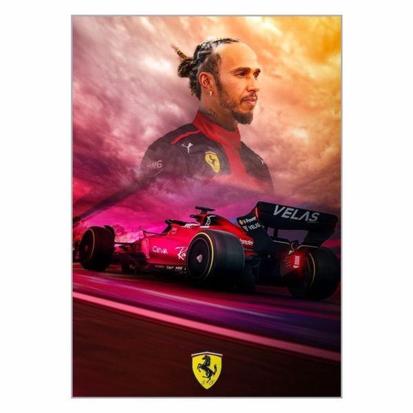 Lewis Hamilton Ferrari Poster - A1
