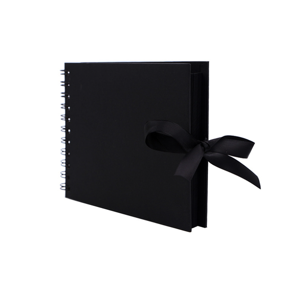Spiral-Bound Black Album, Hardcover, 30 Black Pages- 215 x 150 mm