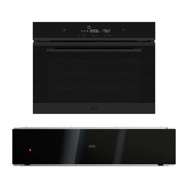 AEG 60cm Built-In Oven with Touch Control &amp; Built-In Warmer Drawer - Black