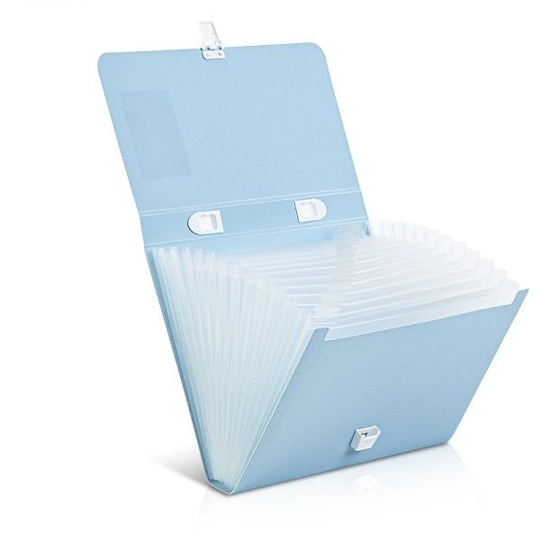 Deli Expanding File A4 13 Partition Pastel Blue