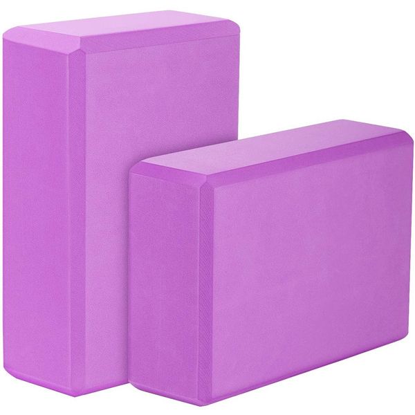 Yoga Blocks 2 Pack Eva Foam Yoga Block Exercise Bricks Purple