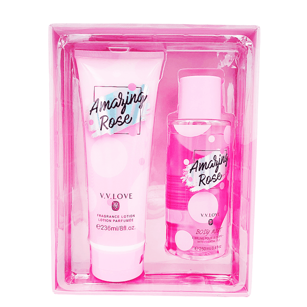 Amazing Rose Eau De Toilette Body Mist &amp; Parfum Lotion Set-Gift for Her