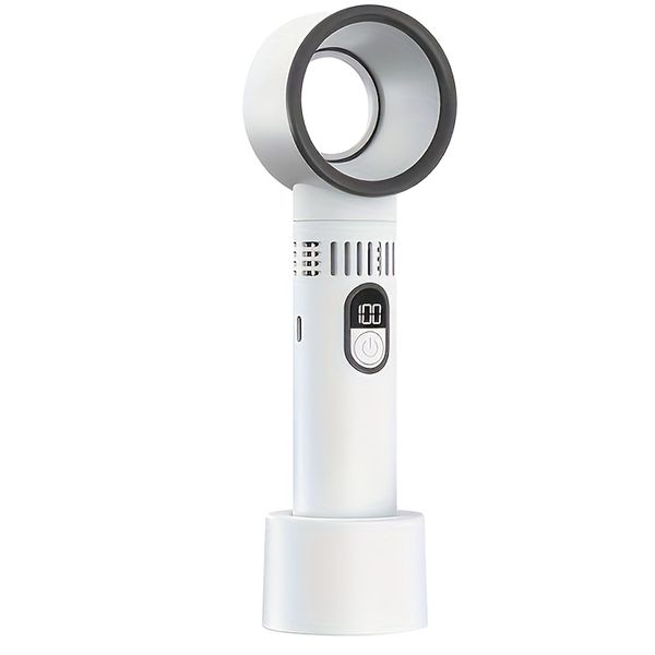 Portable Leafless USB Fan With LED Display And 5-Speed Airflow