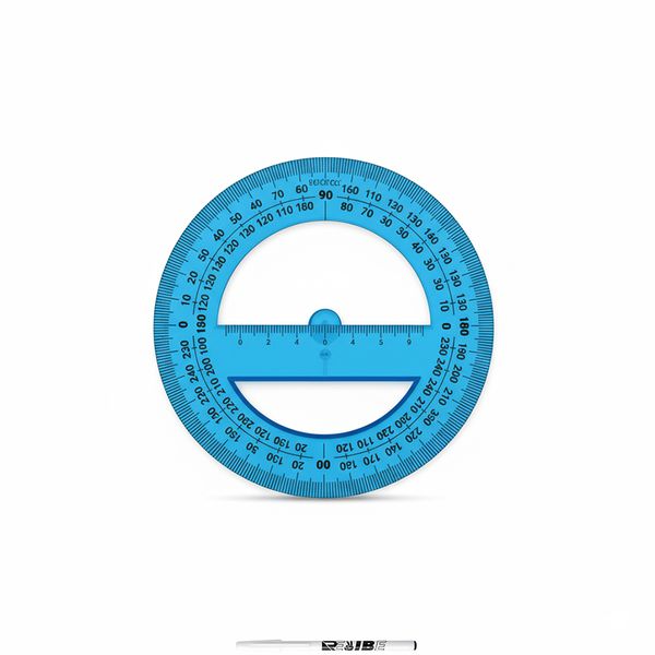 Flexible Blue 360 Circular Protractor - 12cm Geometry Tool + ReVibe Pen