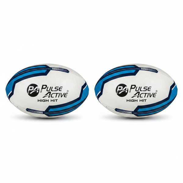 Pulse Active Size 3 Rugby Ball with Rubber Pimple Grip for Kids - 2 Pack