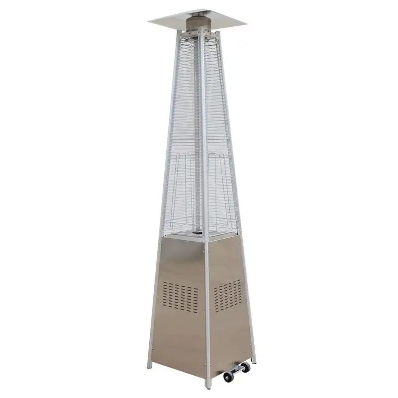 Stainless Steel Tower Gas Flame Patio Heater With Wheels Shop Today