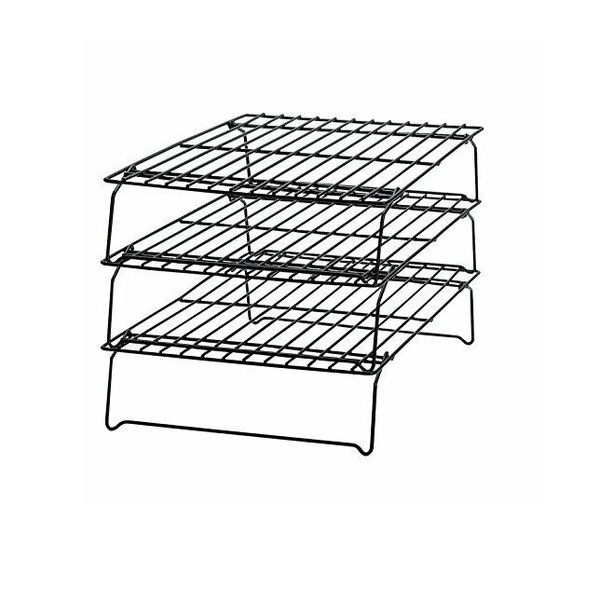 3 Pieces Stackable &amp; Collapsible Cooling Racks - Black