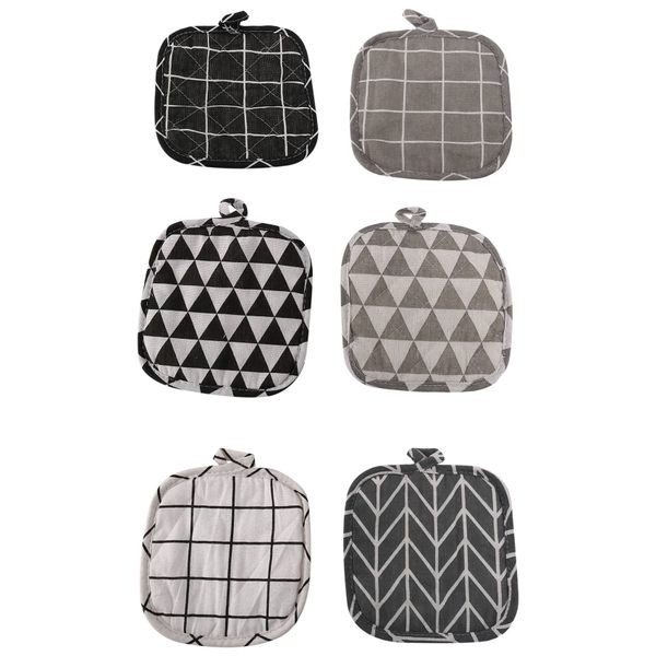 6 Pieces Cotton Pot Holders Machine Washable Heat Resistant Potholder