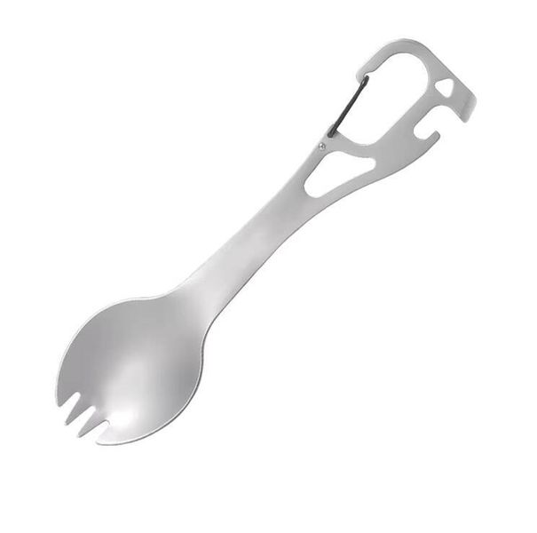 5 in 1 Stainless Steel Outdoor Spork Multi Tool with Bottle &amp; Can Opener