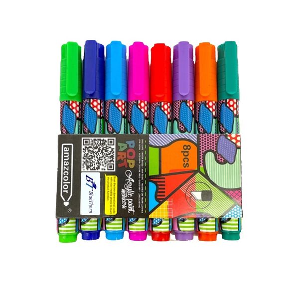 Blue Thorn Acrylic Paint Marker – 8Pack Art Markers
