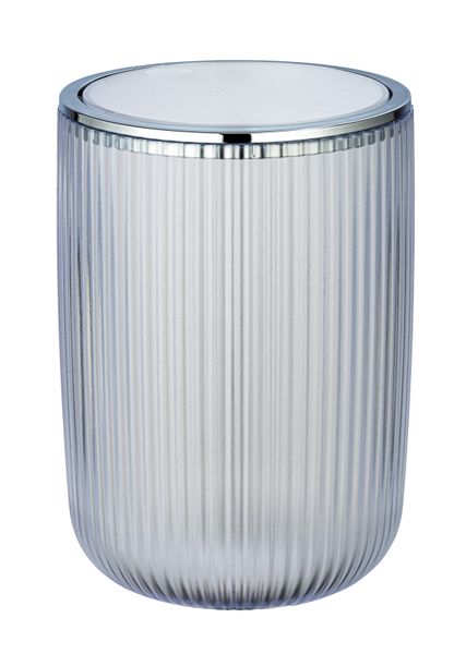 Wenko - Swing Cover Bin 5.5L - Agropoli Range - White - Frosted Plastic