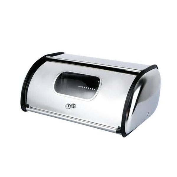 1-Loaf Stainless Steel Bread Bin Featuring Viewing Window