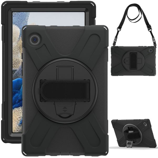 TUFF-LUV Armour Jack Rugged Case (includes Armstrap and Handstrap) for the Samsung Galaxy Tab A8 2021 10.5" (SM-X205/SM-X200) - Black