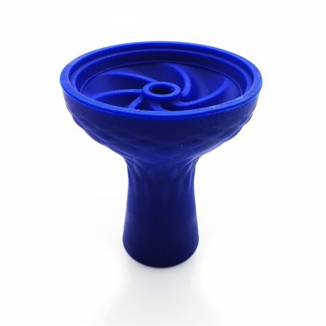 Large Silicone Hookah Head With Waves - Blue
