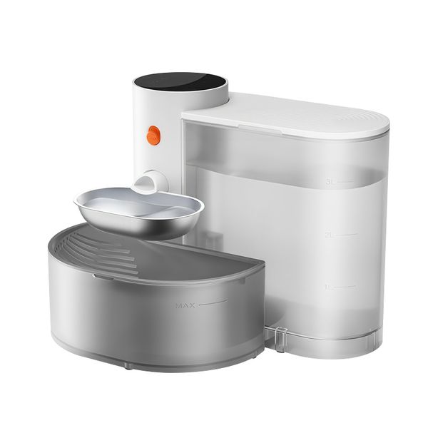 Wonray 3L Smart Inverted Pet Water Fountain with Stainless Steel Bowl