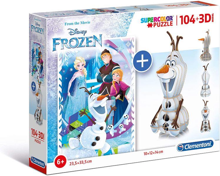 Clementoni 104 + 3D Piece Puzzle Model Frozen 2