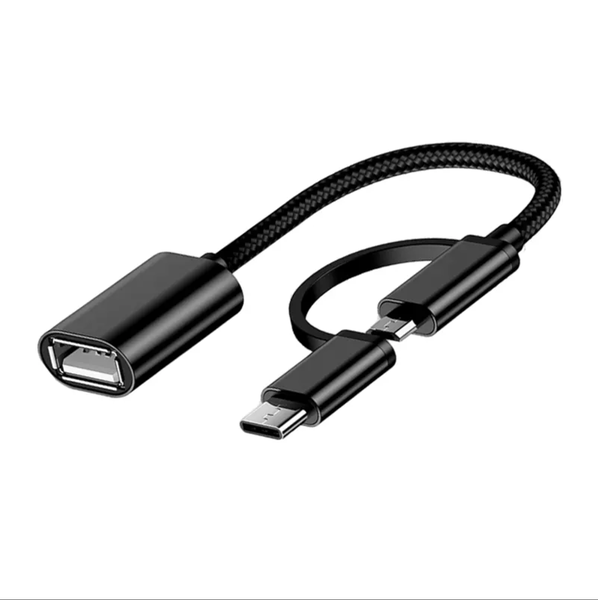 2 in 1 OTG Cable Micro USB &amp; Type C to USB 3.0 Adapter