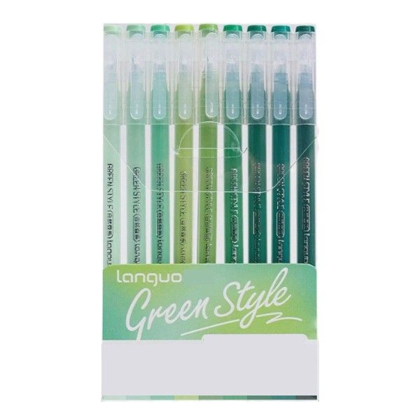 9 Piece - Languo Forest Green Gel Ink Pens
