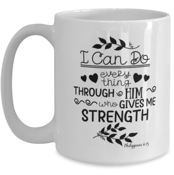 Philippians 4:13 I Can Do All Things In Christ Christmas Birthday Gift Mug