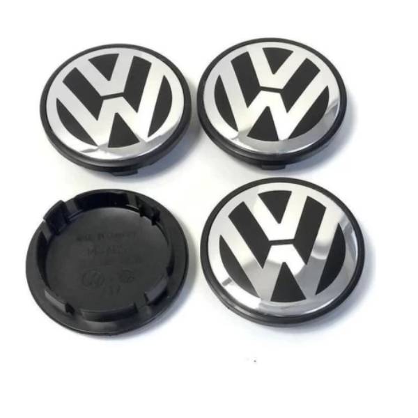 Center wheel cap 65MM compatible with VW - 3B7601171 Black trim (set of 4)