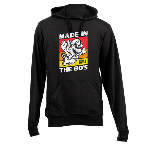 Black Brushed Cotton Hoodie - Made in the 80s Super Mario
