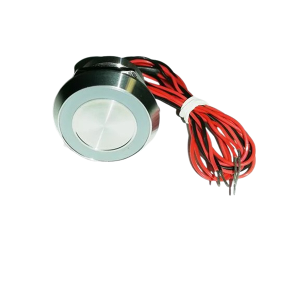 AVPZ22C-M1SCR24/WL50 - 22mm Piezo Switch, Red LED 24V, IP68, Flylead