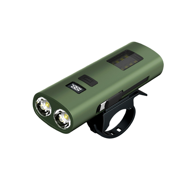 Multifunctional Bicycle Light with Power Bank, LED Flashlight, Green