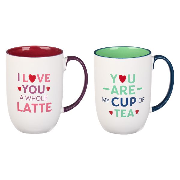 Mug Set - You Are My Cup Of Tea, I Love You A Whole Latte - Set Of 2