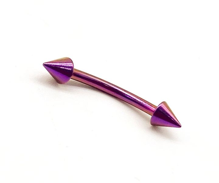Fabulae Pink-Purple Cone Eyebrow Ring - Lynne