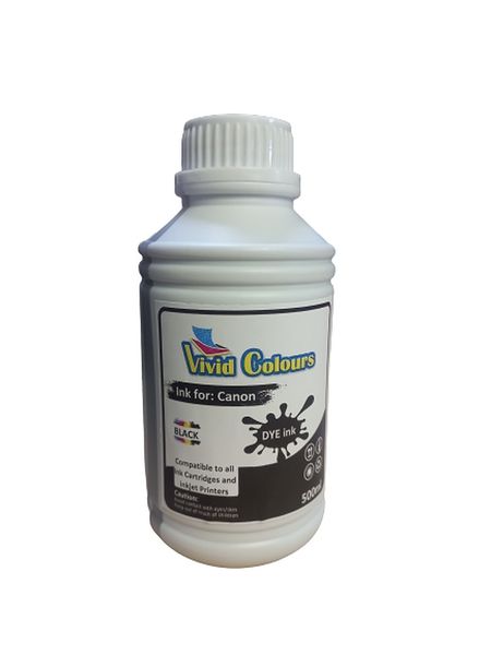 Vivid Colours Compatible Canon Refill Ink Bottle Set - 500ml - BK / C / M / Y