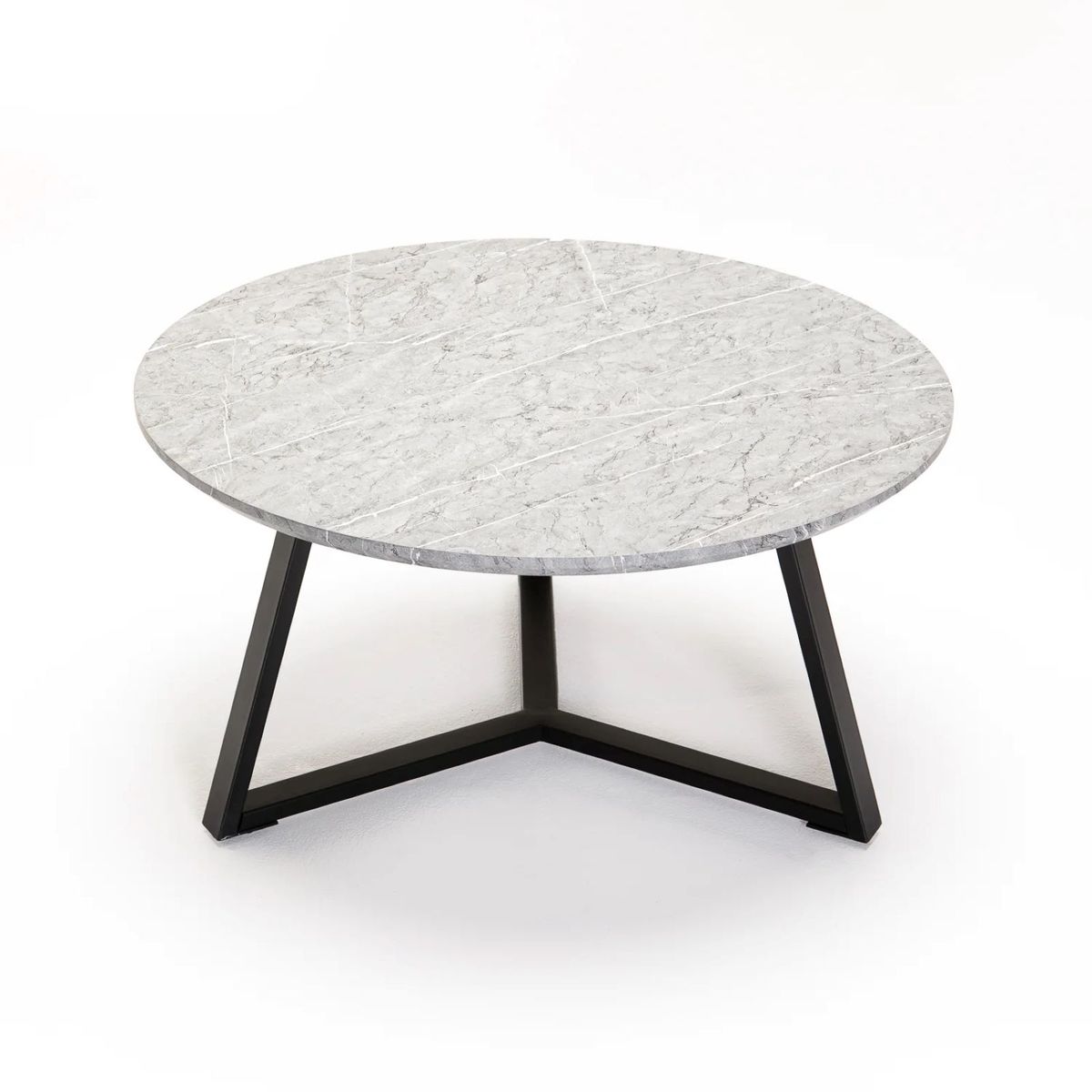 Poppy 80cm Round Coffee Table - Grey Marble | Shop Today. Get it ...