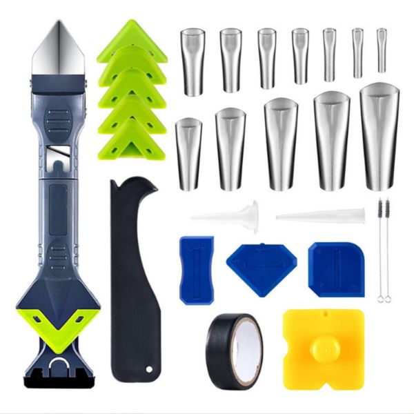 5 in 1 Silicone Caulking Tool with Joint Smoother Sealing Nozzles