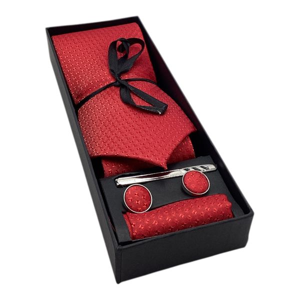 Men's Padiluote Tie Set - Red Whim - 5 Piece